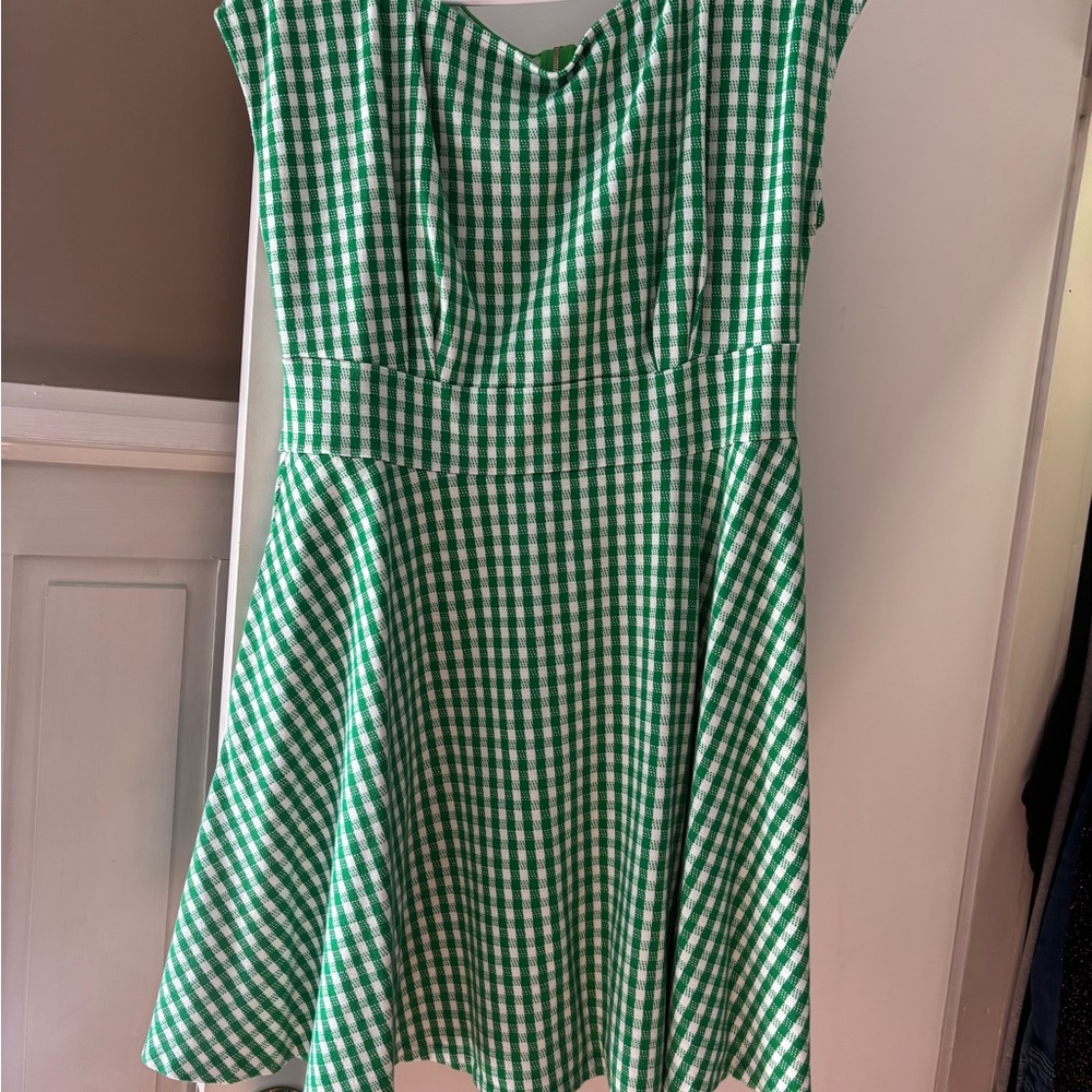 Kate Spade Green Checkered Casual Dress